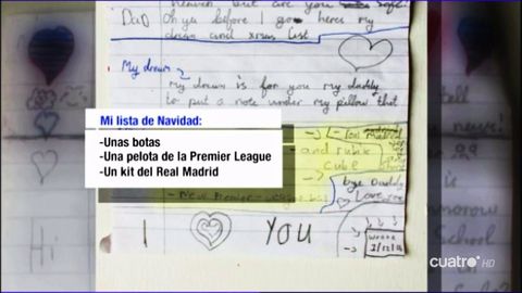 La desgarradora carta de un niño a su padre fallecido pidiéndole un 'kit'  del Real Madrid