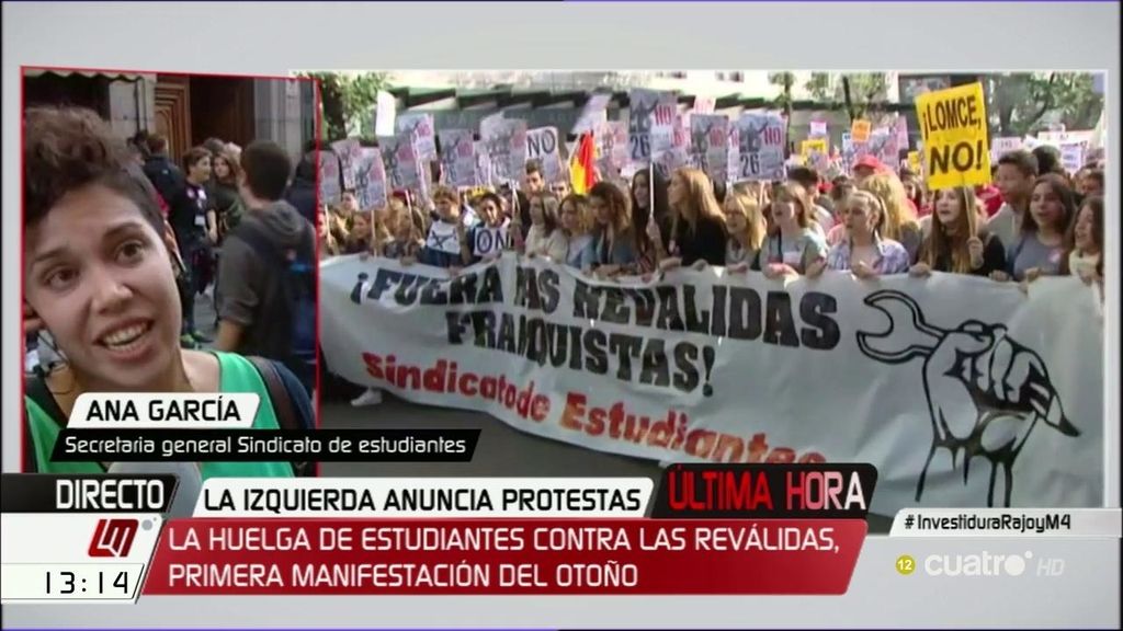 Ana García (Sindicato de estudiantes): “No aceptamos las reválidas franquistas ni la expulsión de cientos de miles de jóvenes”