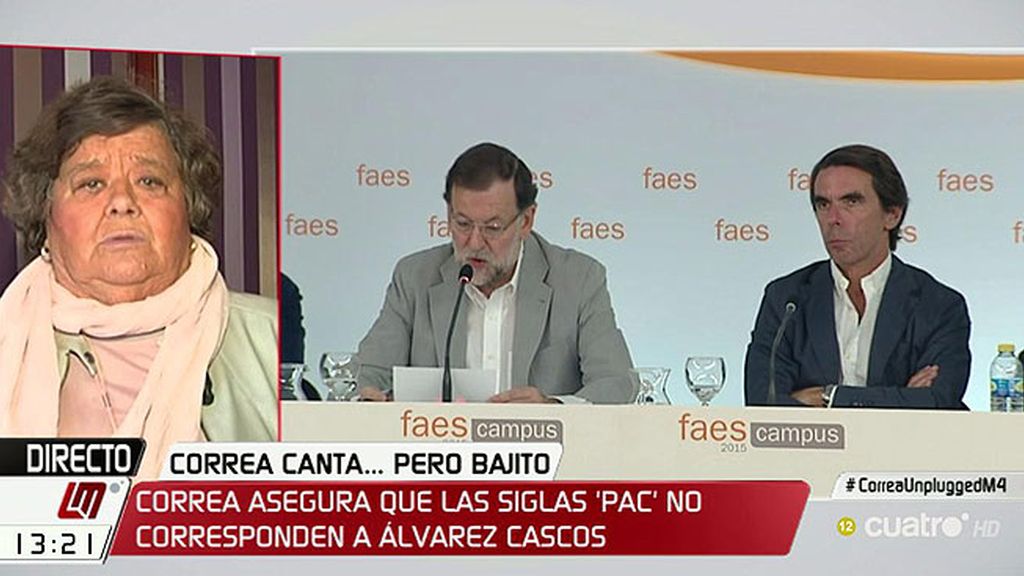 Cristina Almeida: “Tanto Aznar como Rajoy deberían darse un paseíto ante el juez”