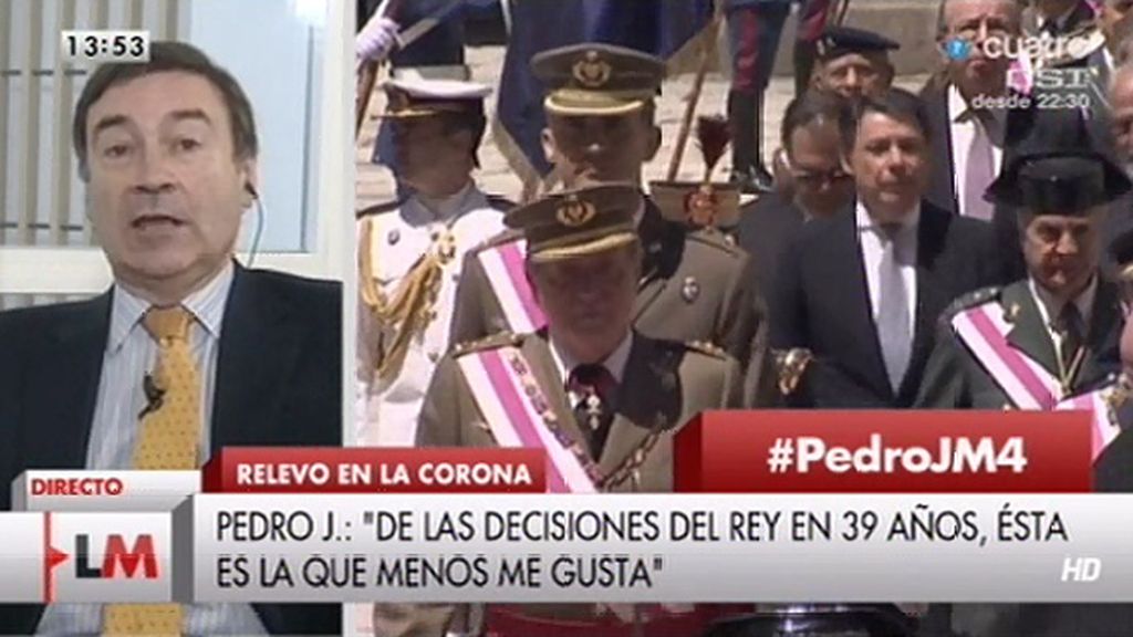 Pedro J.: "La abdicación del Rey me ha recordado más a la dimisión de un político"