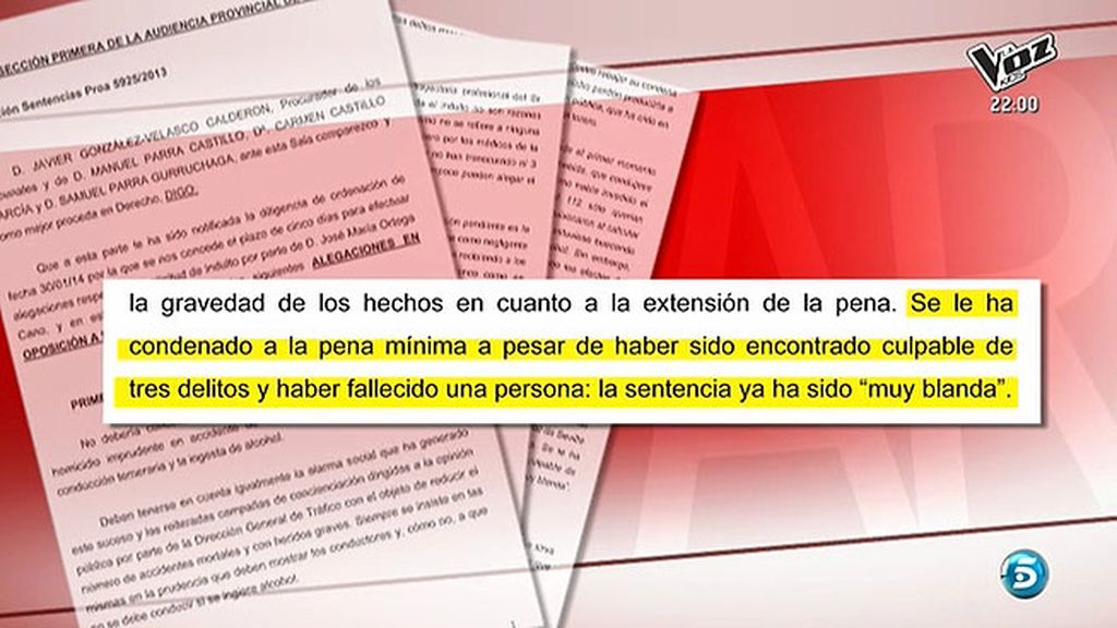 La familia de Carlos Parra ya ha presentado su escrito contra la concesión del indulto a Ortega