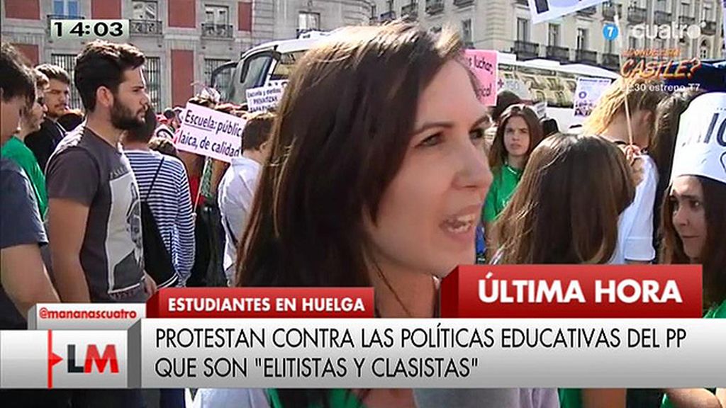 Miles de estudiantes se manifiestan en Madrid defendiendo la educación pública