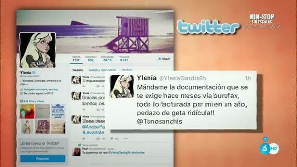 Ylenia: "Toño Sanchís, demuestra lo que dicen tus intérpretes"