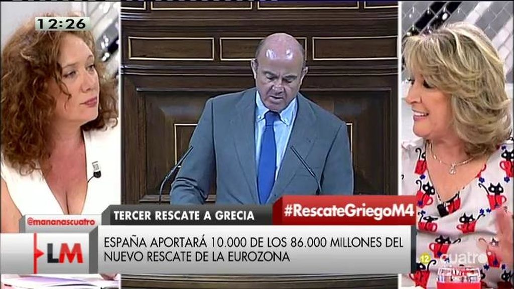 Cristina Fallarás: "Por definición, si Guindos apoya algo, hay que estar en contra"