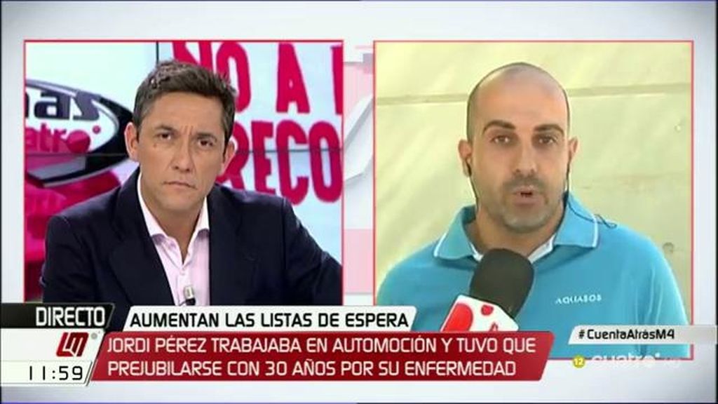 Jordi: “No puedo bañar a mis hijos hasta que me operen y tengo 4 años de lista de espera”