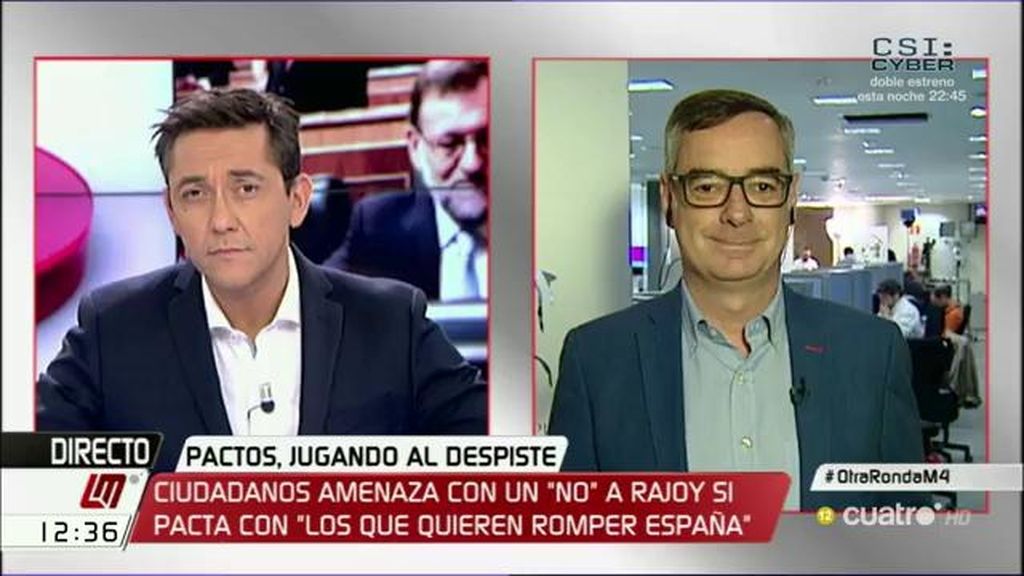 “Sería una irresponsabilidad que por falta de diálogo de Rajoy y Sánchez pudieran tener la llave de España quienes quieren romperla”