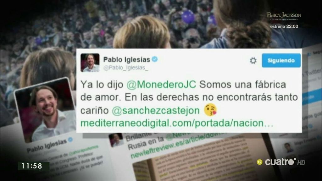 Iglesias, a Pedro Sánchez en Twitter: “En las derechas no encontrarás tanto cariño”