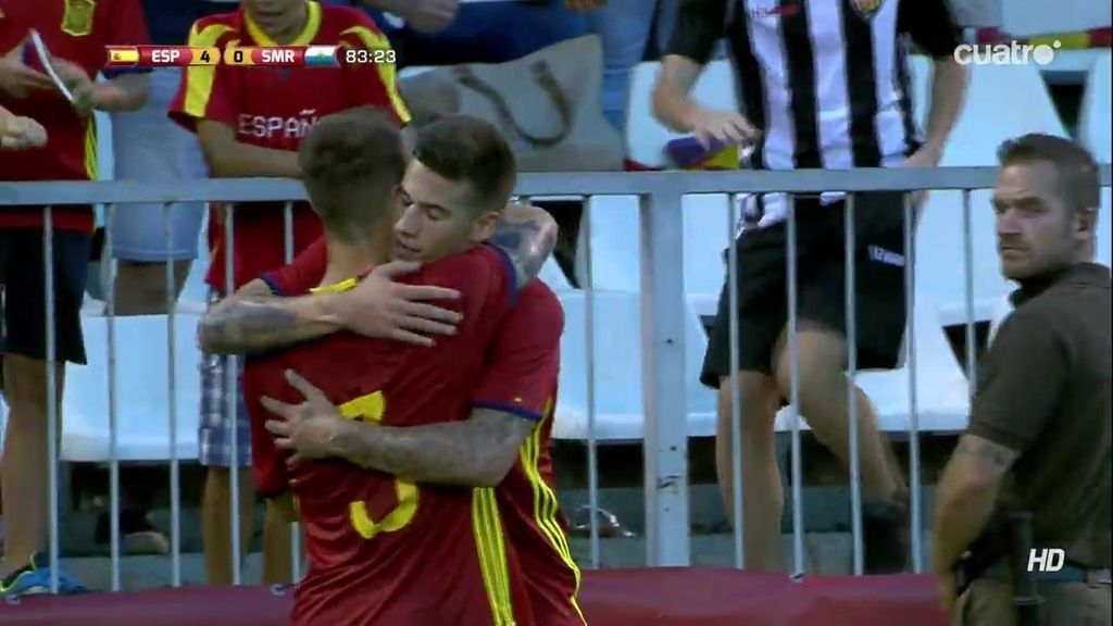 ¡Llegó el quinto de España! Santi Mina hizo el segundo de su cuenta goleadora (5-0)