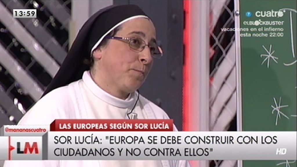 Sor Lucía Caram: “El domingo tenemos un arma pacífica para decir cómo nos sentimos”