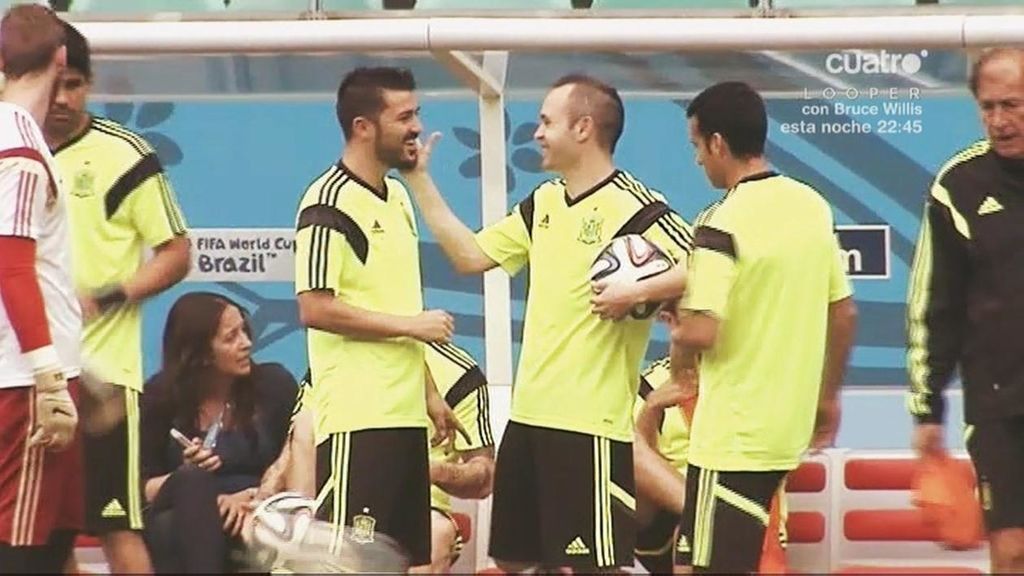 Ambiente relajado en La Roja en el entrenamiento del Arena Fonte Nova