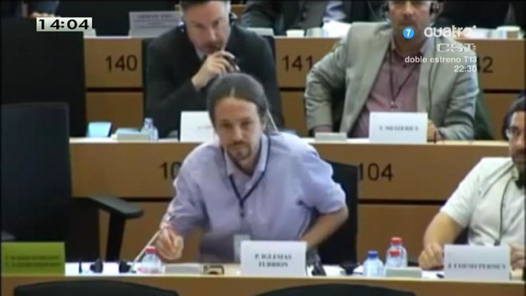 Pablo Iglesias, 'silenciado' durante su turno de palabra en el Parlamento Europeo