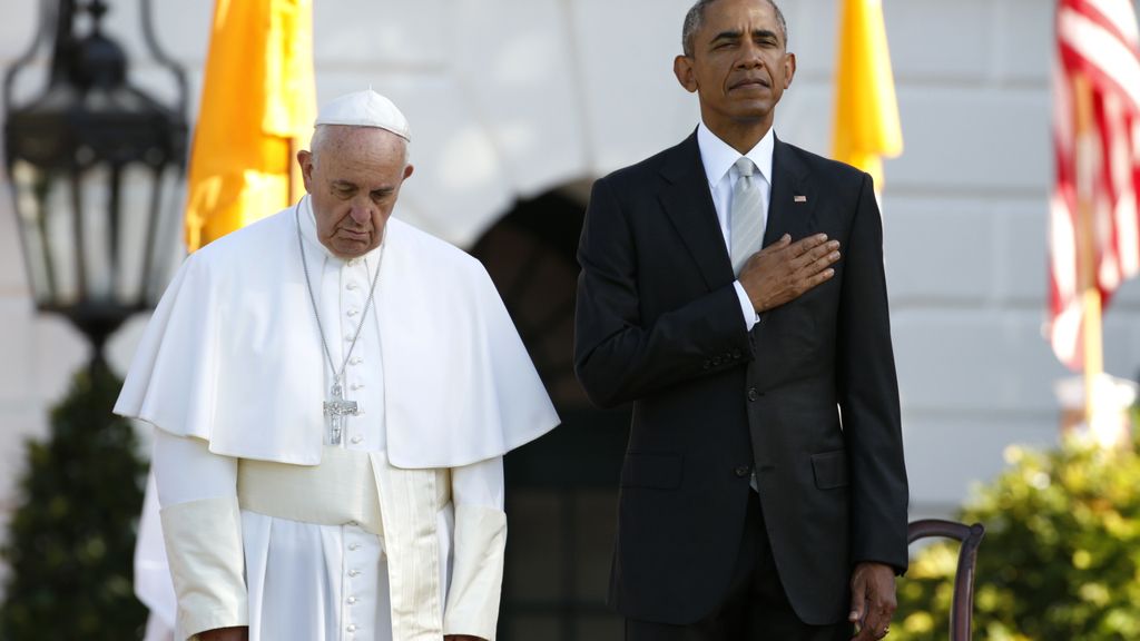 El presidente norteamericano, Barack Obama, recibe al papa Francisco en la Casa Blanca