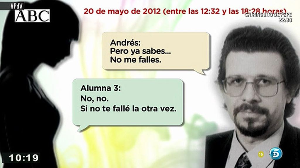 Los mensajes entre Andrés Díez, profesor del Valdeluz, y sus alumnas