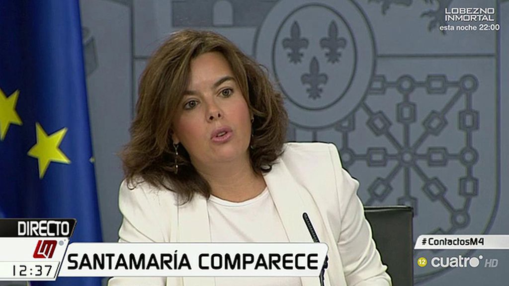 Soraya Sáenz de Santamaría: "Mantenemos nuestra oferta al PSOE, sin condiciones"