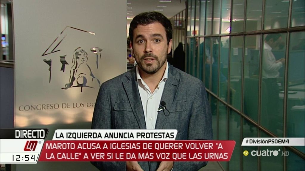 Alberto Garzón: “El PP tiene un problema con la democracia”