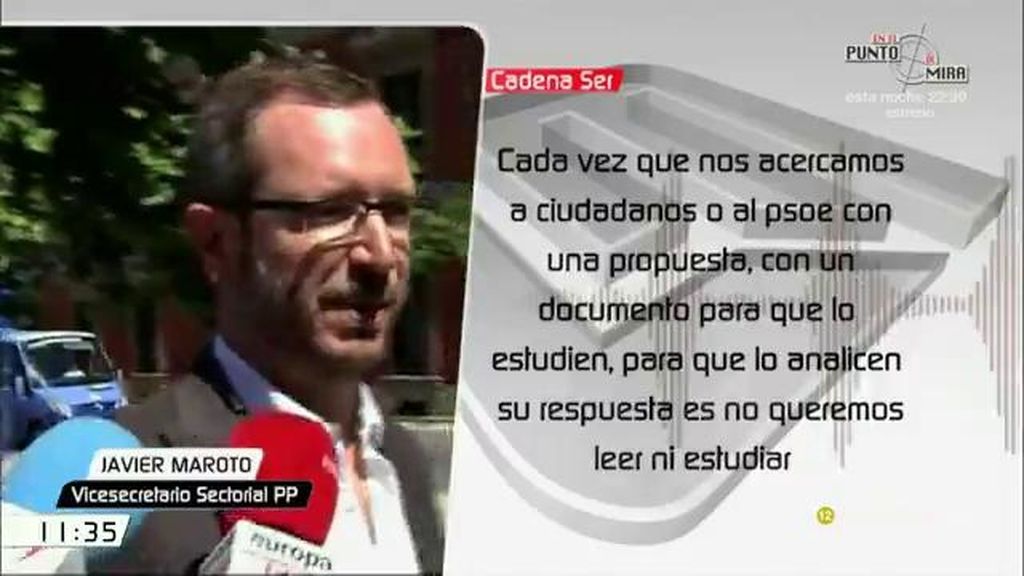 Maroto: "Cada vez que nos acercamos al PSOE con una propuesta, su respuesta es vamos a votaros que no y punto"