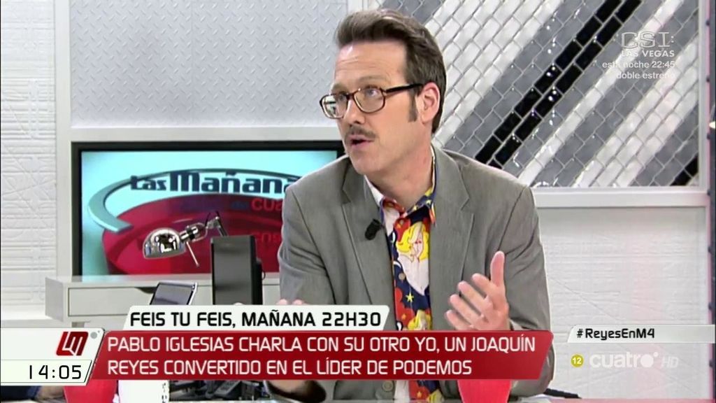 La hilarante descripción de Joaquín Reyes del mundo político: el cartón de Rajoy, las lágrimas de Rivera, el ataque a Sánchez...