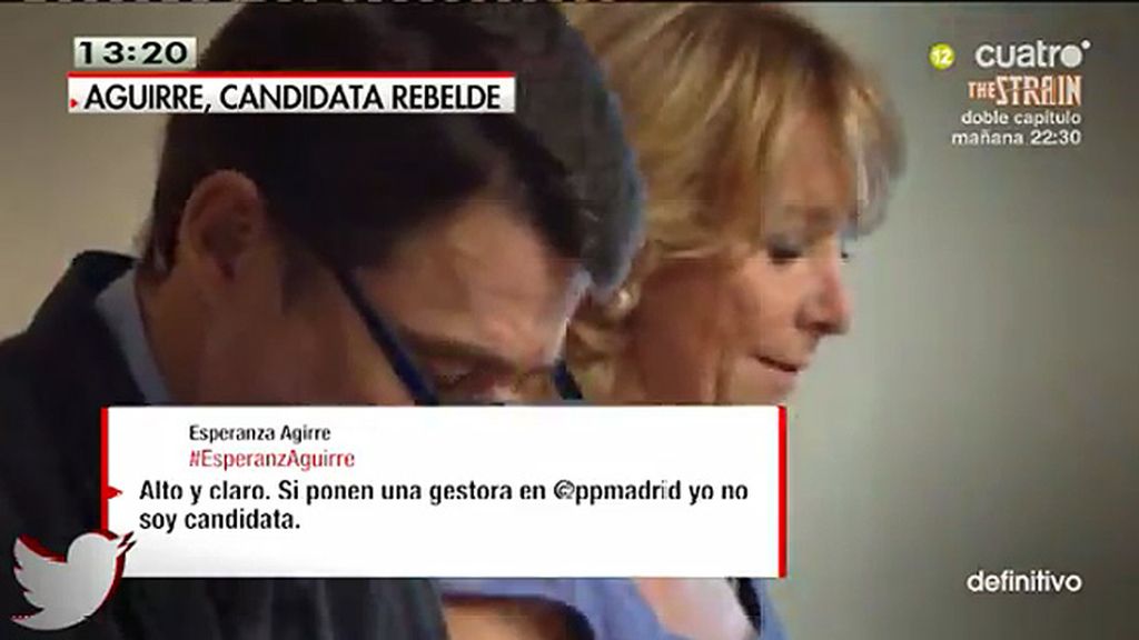 Aguirre: "No puedo salir por la puerta de atrás de la presidencia del partido"