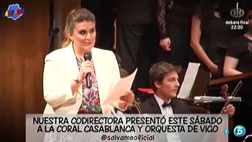 Carlota Corredera, presentadora del concierto de primavera de la Coral Casablanca de Vigo