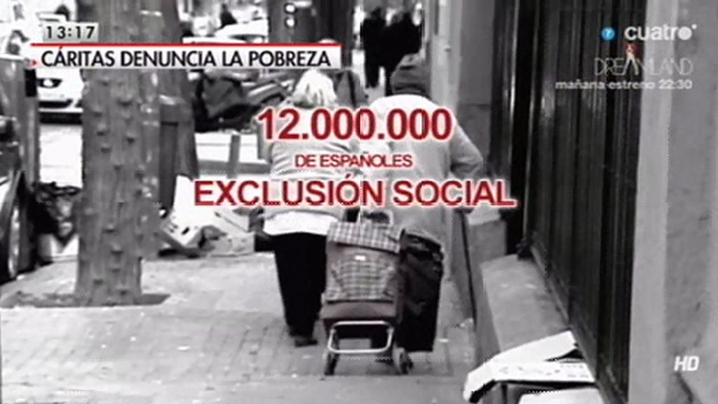 12.000.000 de españoles están en riesgo de exclusión social, según Cáritas