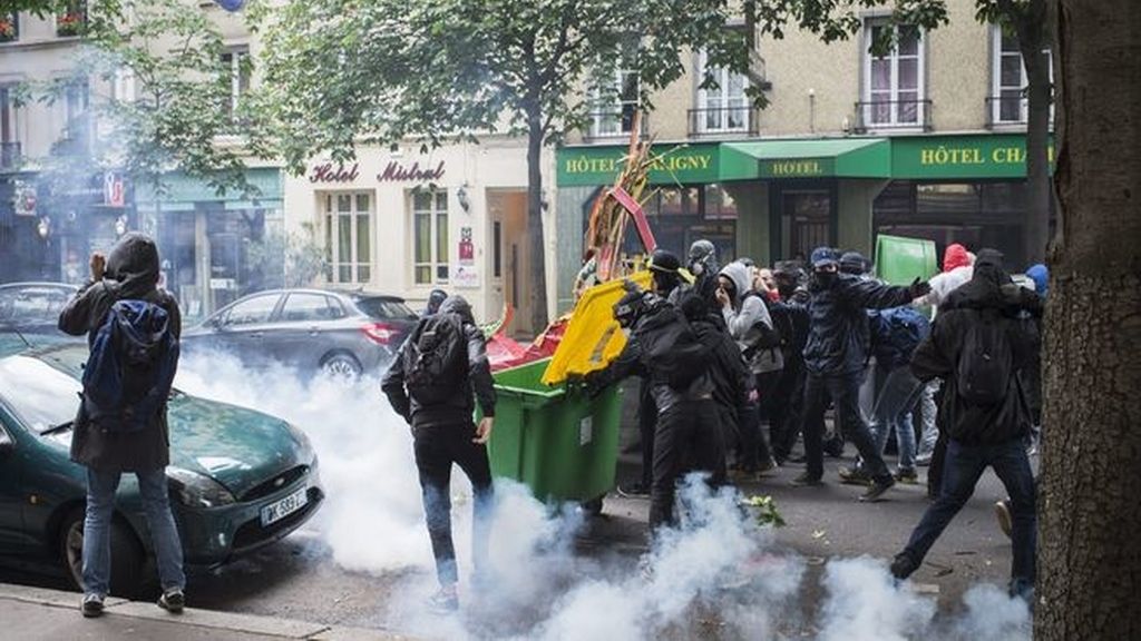 Disturbios en la manifestación de París