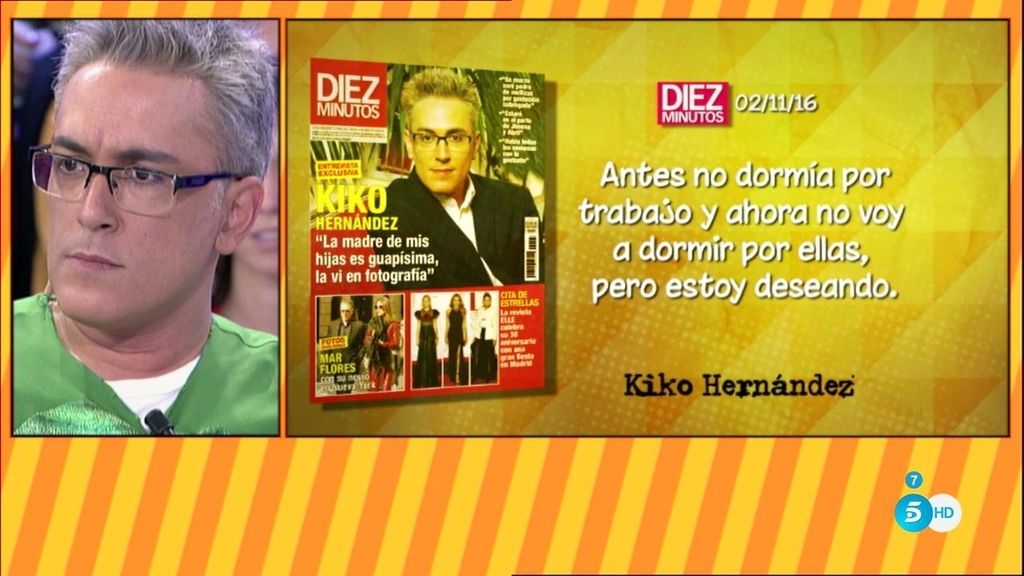 Kiko Hernández, en ‘Diez Minutos’: “Me gustaría encontrar al amor de mi vida, pero no me obsesiona”