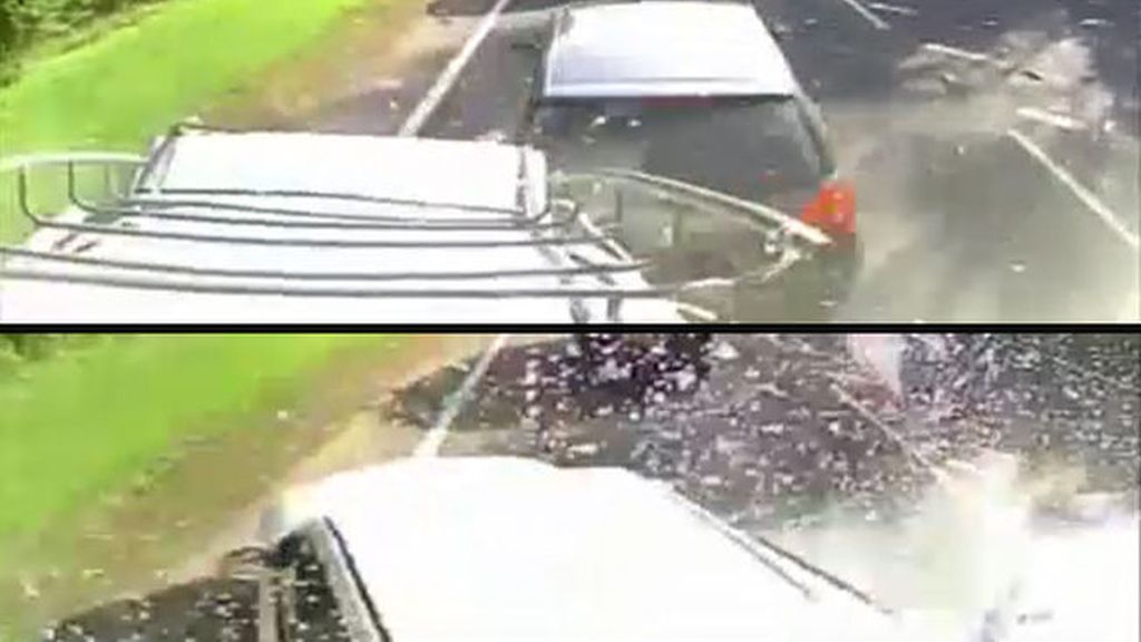 Impactante colisión múltiple en Inglaterra vista desde el camión que la provoca