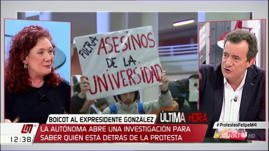 Cristina Fallarás, sobre González: “No querría que ningún fascista hablara en la universidad”