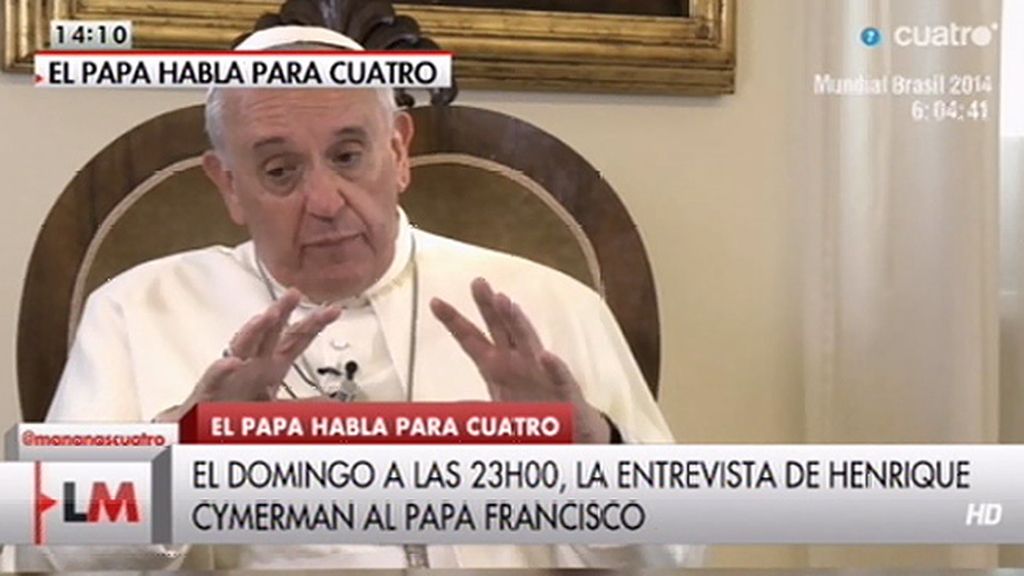 La entrevista al Papa Francisco, el domingo 15 de junio a las 23.00h. en Cuatro