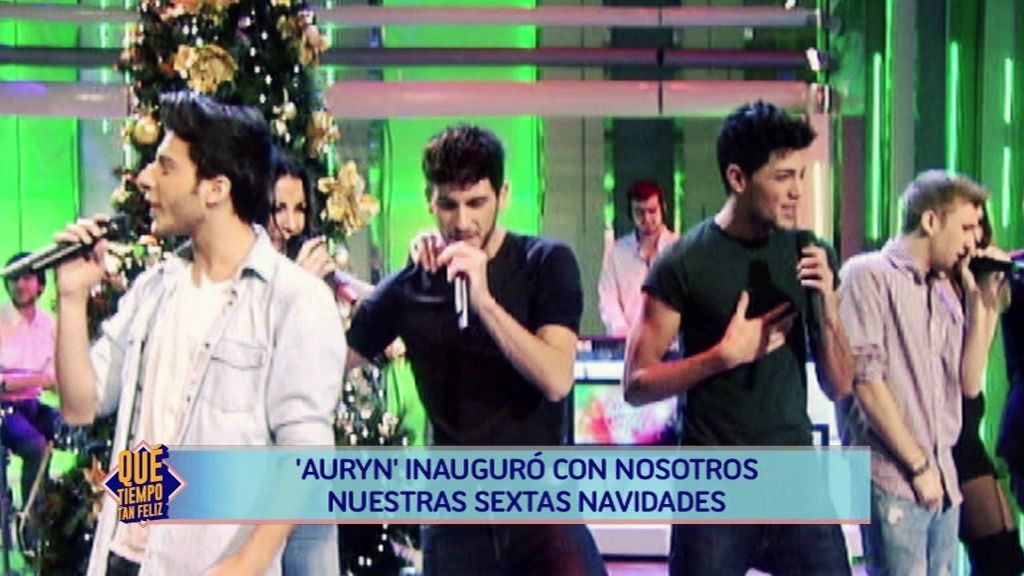 El grupo 'Auryn' irrumpió en plató para celebrar la sexta Navidad con todos vosotros