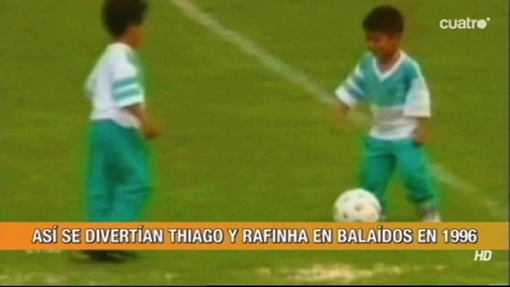 Thiago y Rafinha, apuntaban maneras desde pequeños en el césped de Balaídos