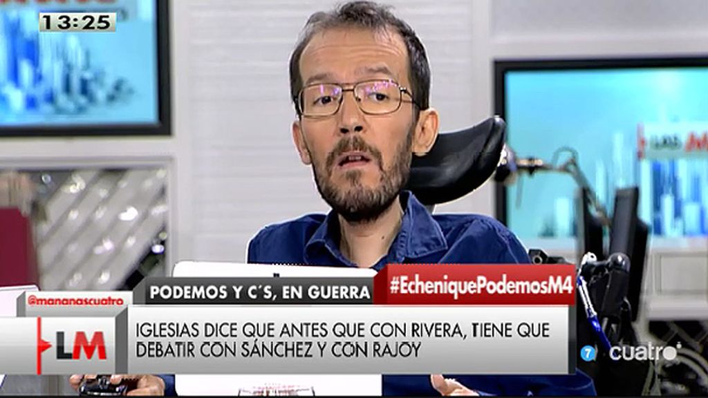 Pablo Echenique: "No tengo ningún miedo a debatir con Ciudadanos"