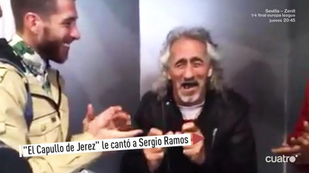 El ‘Capullo de Jérez’, cantaor flamenco, le canta a Sergio Ramos antes de la Champions