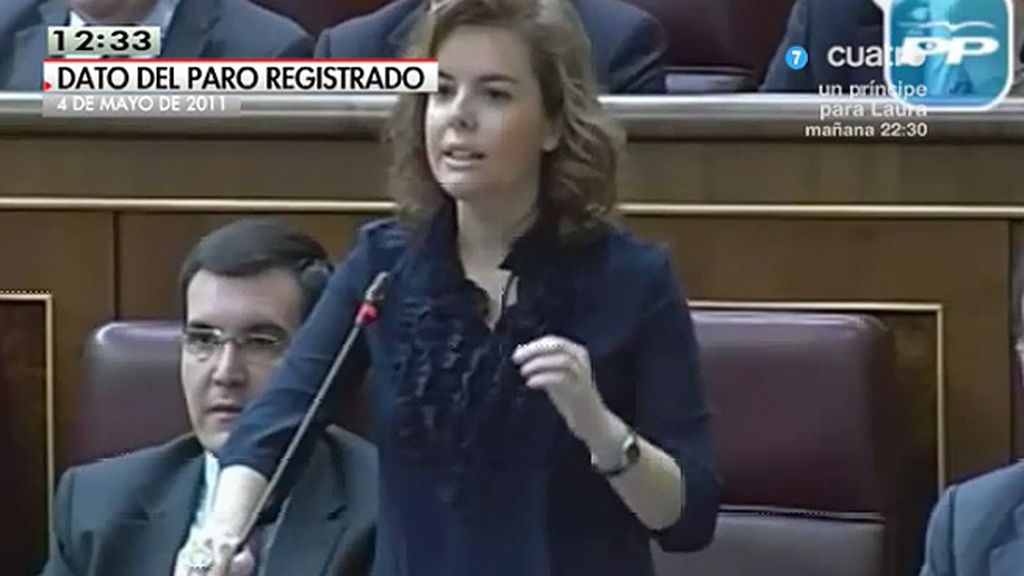 Santamaría criticó a Rubalcaba afirmando que el dato del paro de abril era estacional