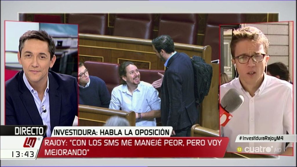 Errejón: "No hemos robado la bandera de la oposición, estaba en el suelo"