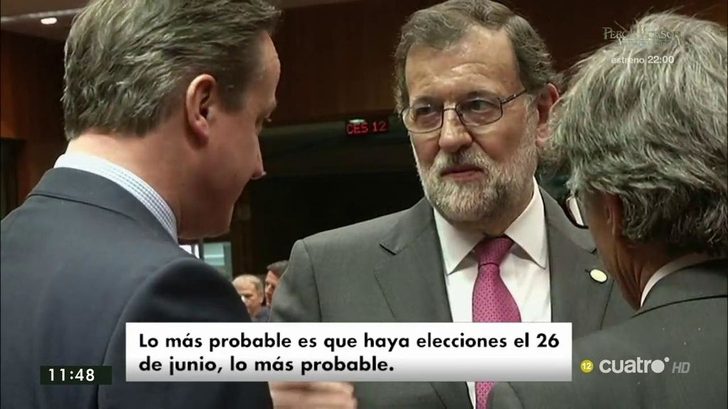 Rajoy, a Cameron: “Lo más probable es que haya elecciones el 26 de junio”
