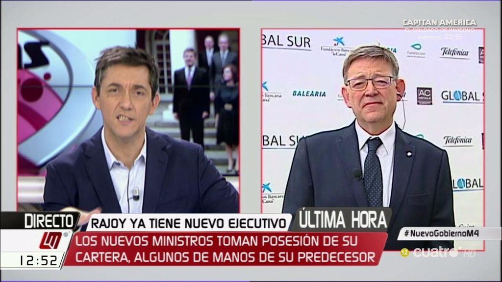 Ximo Puig, sobre Cospedal: "No sé qué va a aportar a la defensa nacional esta señora"