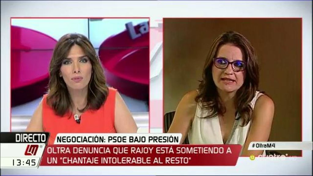 Oltra cree "en una alternativa" en la que PSOE, Podemos, Compromís y C's pudieran explorar "al menos una investidura”