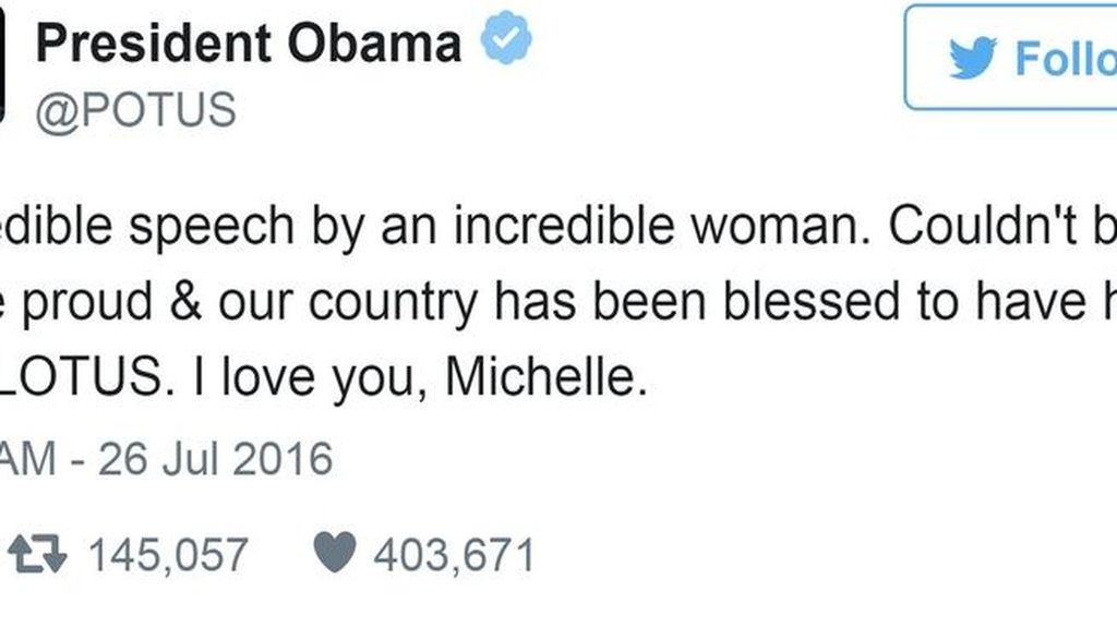 #HoyEnLaRed: Obama demuestra que es el mayor fan de su mujer