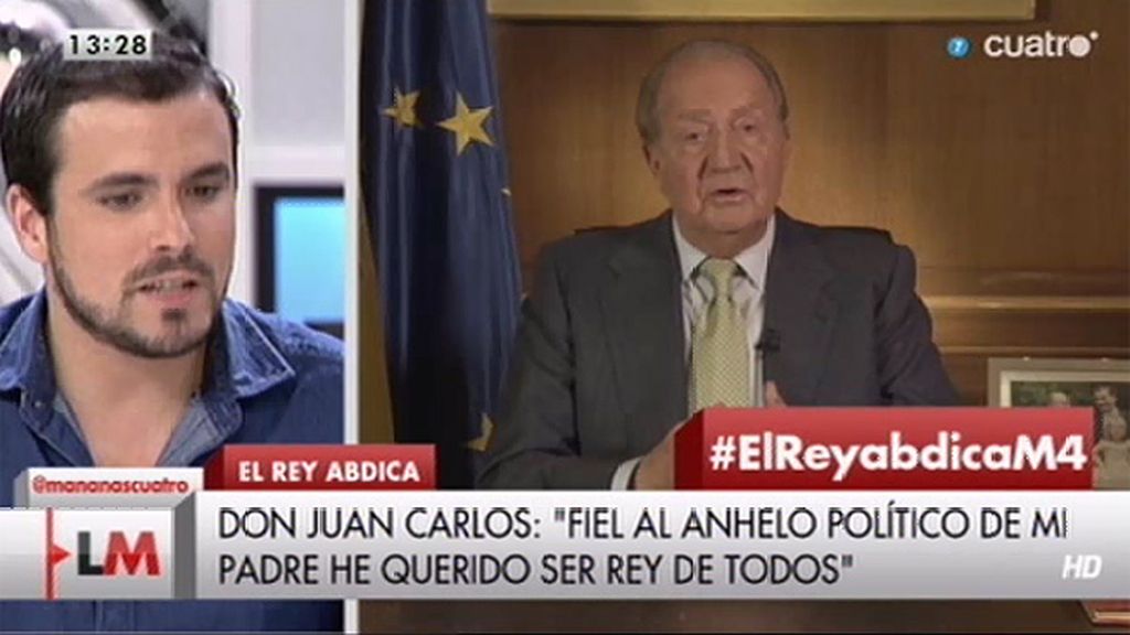 Alberto Garzón (IU): "La república es un símbolo que nos puede permitir decir que vamos hacia una nueva política"