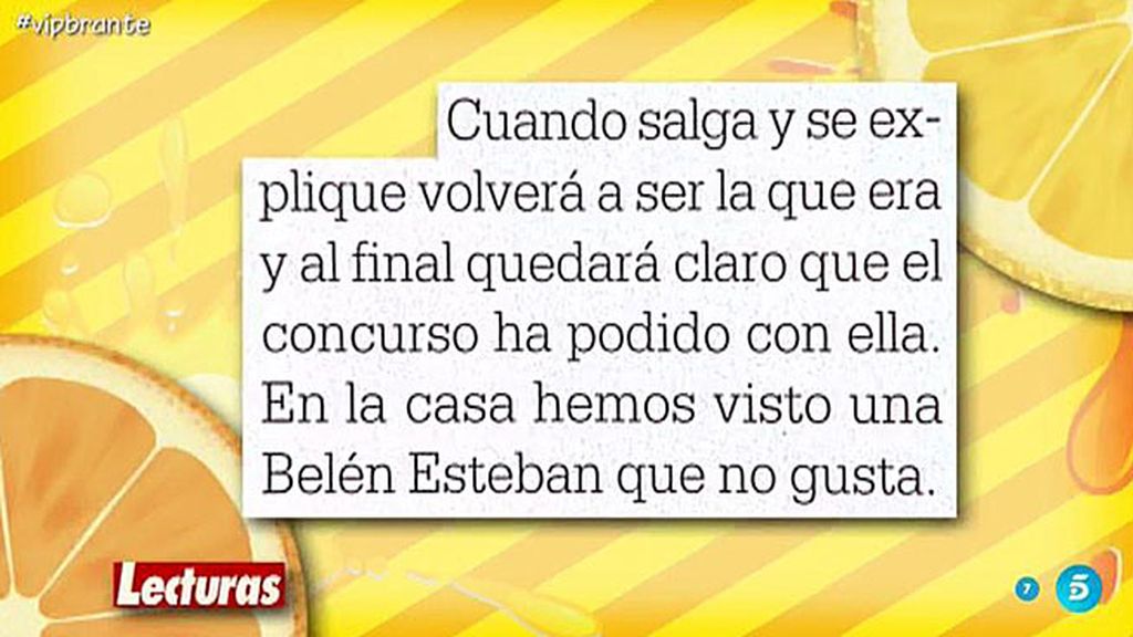 Ares, en 'Lecturas': "El concurso ha podido con Belén Esteban"