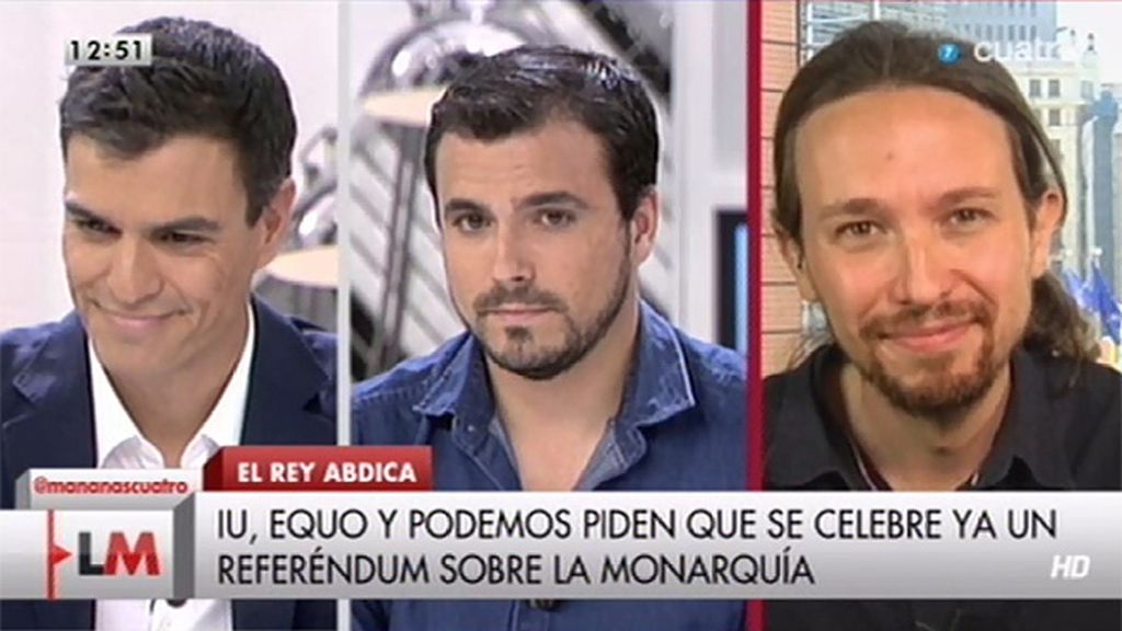 ¿Qué le dirían Pablo Iglesias, Alberto Garzón y Pedro Sánchez al Príncipe Felipe?