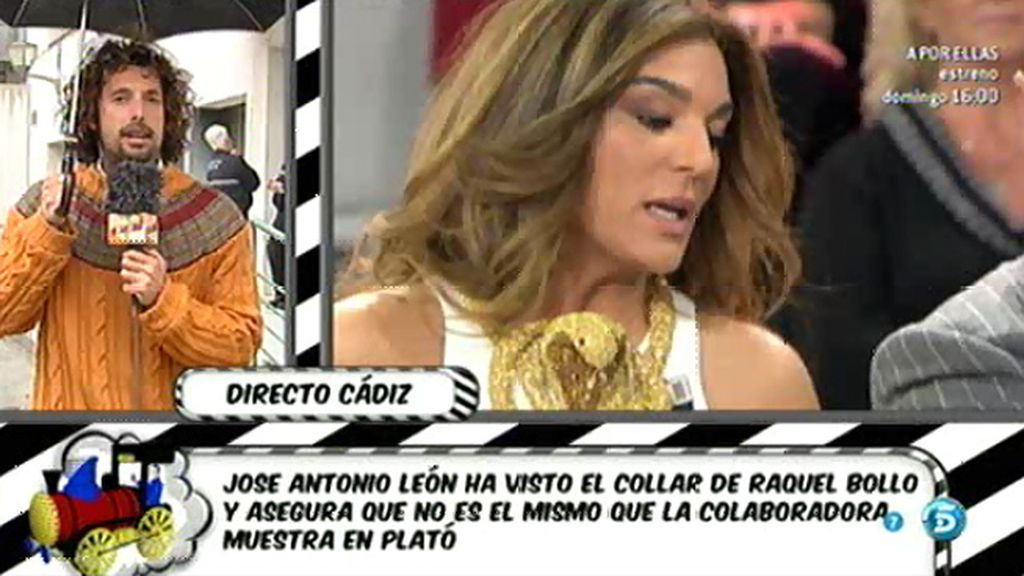 El collar que está en la jefatura de Cádiz no es como el que Raquel Bollo mostró