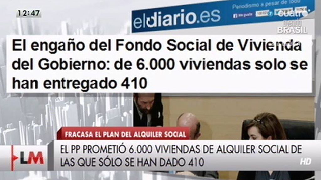 De 6.000 viviendas del fondo social se han entregado 410, según 'El diario'