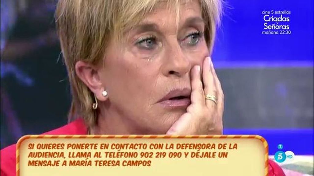 Chelo García Cortés se rompe tras las críticas de sus compañeros