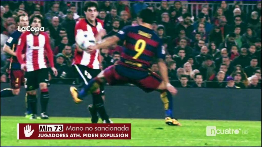 El Athletic se queja del árbitro: rodillazo de Neymar, roja a Suárez y falta de Alves