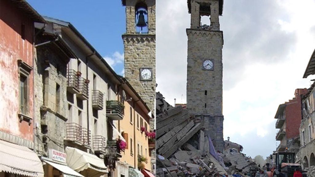 Amatrice, el pueblo italiano que ya no existe: Antes y después del terremoto