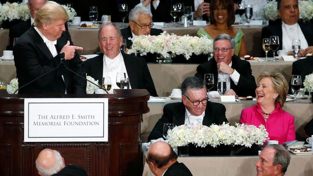 Clinton y Trump, juntos en una cena benéfica en Nueva York