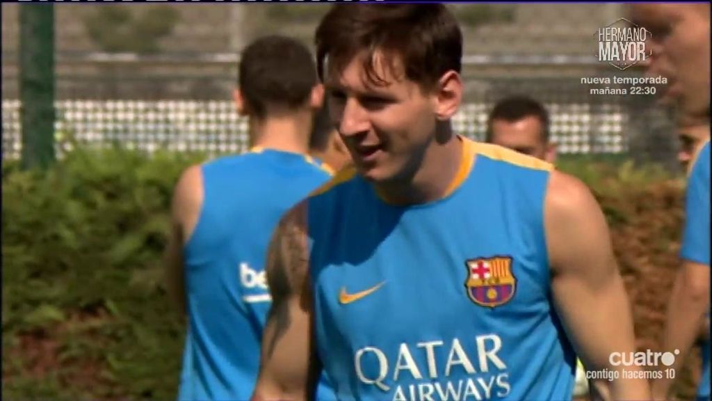 Messi ya toca balón y... ¡hasta marca un gol en los entrenamientos!