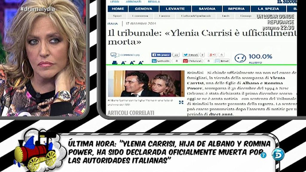 Ylenia Carrisi ha sido declarada oficialmente muerta